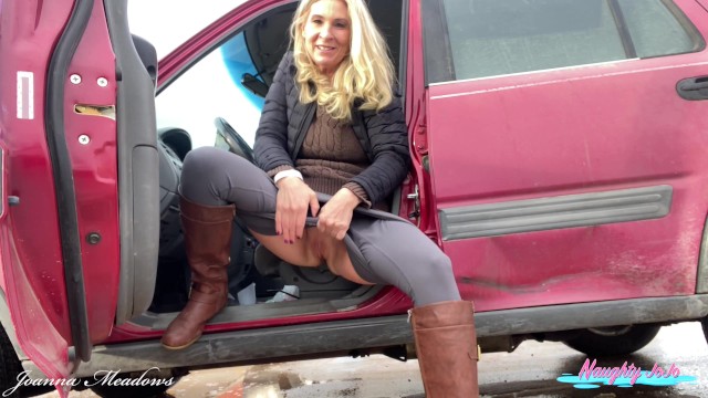 Hot Blonde Milf Takes Advantage Of Parking Garage To Take A Public Piss For Her Fans And