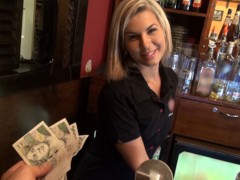 Gorgeous blonde bartender is talked... video thumbnail