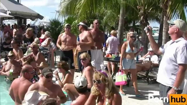 party;pool;outside;group;bikini;butt;booty;blonde;brunette;young;public;teen