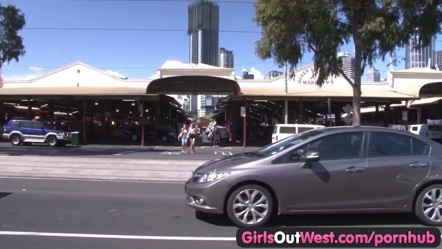 Girls Out West - Hot lesbian sex in public - Emerald