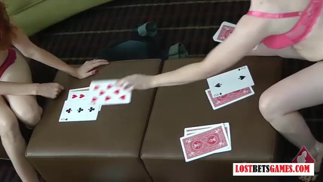 Girls play a card game, strip War - Kendra James
