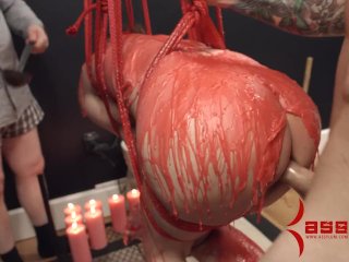 Calico Turned Into Anal Pig for RoughPainal, ATM, & Caning in Bondage(p2)