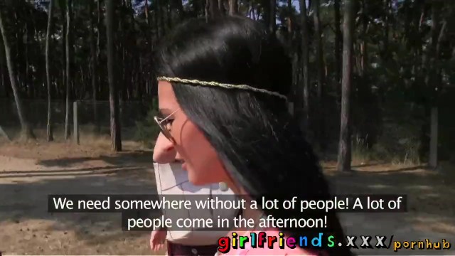 Girlfriends Hot black haired babe eats pussy in public forest - Rosaline Rosa