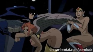 Petite HENTAI TWO CHICKS FOR BATMAN DICK IN THE JUSTICE LEAGUE