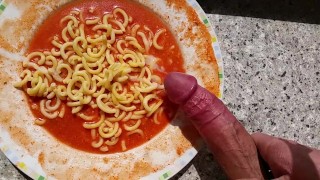 Pasta With Rock Hard Cock Cums