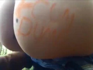 Slave Masturbates In Public