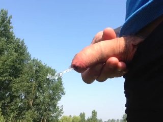 Boy Piss In Public And Walks Around With His Dick Out