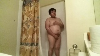 Tiny Dick Chubby Boy Enjoys Flaunting Himself Before And After Showering