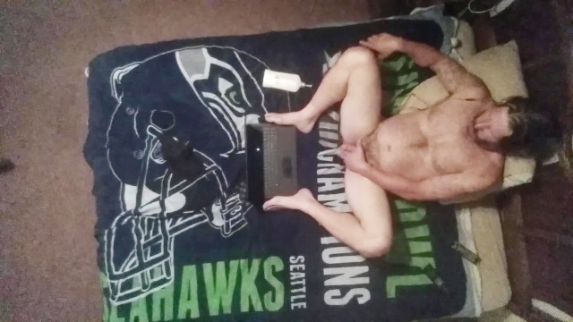 Seahawk Fan Masturbating On My Bed With Ceiling Cam
