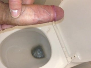Dirty Boy Is Playing With Penis In Public Toilet