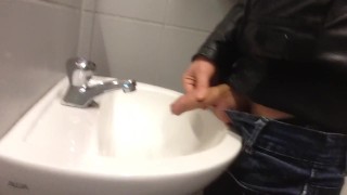 Pissing In A Public Sink By A Filthy Boy
