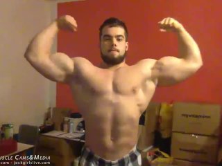 Young Hunk With Huge Arms Flexes - Sfw