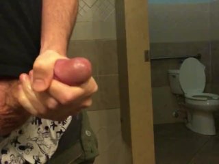 Slow Motion Cumshot From A Big Dick In A Public Restroom