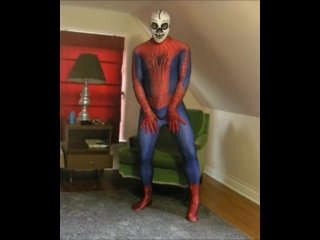 Spiderman Wearing A Skeleton Lucha Libre Wrestling Mask
