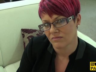 Redhead British Sub Roughly Fucked