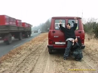 real fuck on big public street