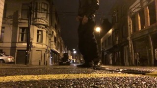 A Little Dick Play Late At Night In A Public Place