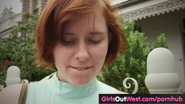 Hairy lesbian redheads fuck outdoors