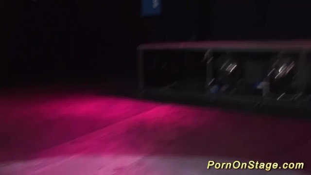 lesbian dildo porn on show stage