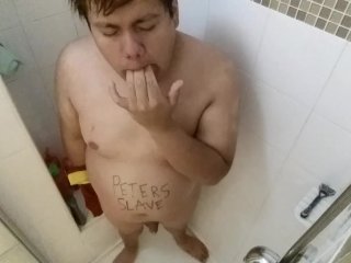 Chub Boy Strips, Piss, And Showers For Friend (Request)