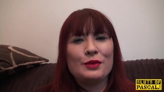 Busty british redhead dominated with roughsex