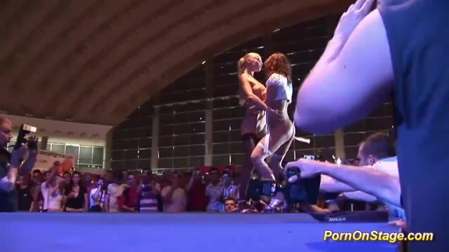 lesbian pornshow on public stage