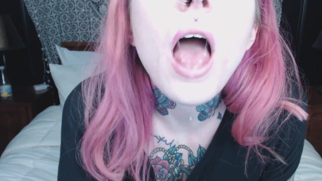 640px x 360px - Pink Haired Girl Holds Mouth Wide Open for you ;) - Pornhub.com