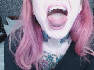 Pink Haired Girl Holds Mouth WideOpen for You )