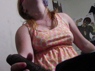 FRIENDS GINGER DAUGHTER SUCKING MY BIG BLACK DICK ) (MASK ON) P
