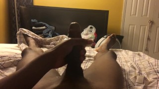 Shaved BBC Nut Masturbation In A Hurry