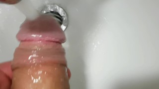 Before I Wash My Sensitive Cock Head I Pissed
