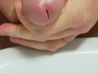 Sensual erotic ultra slow cockhead and foreskin massage until Icum