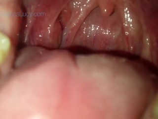 VERY sexy redhead's large open throat } Giantess Vore {_Huge Mouth POV