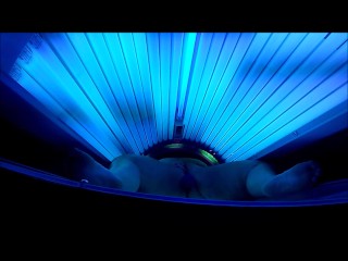 BBW rides BBC in tanning both and is almost caught,cums so hard legs_shake