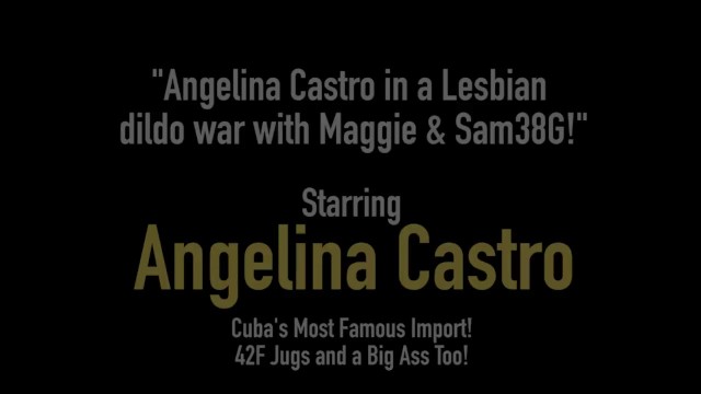 Angelina Castro in a Lesbian dildo war with Maggie  - Angelina Castro, Maggie Green, Samantha 38g