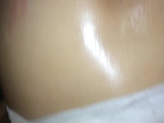 Giving a Fuck to My Wife from Behind with Baby Oil(spaking and_Cum Shot)