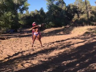Camping. 4Th Of July. Outdoor. Scenic. Topless Shooting. Fast Fingering