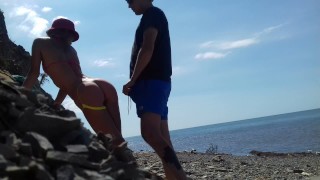 European On The Public Beach Real Amateur Doggystyle Outdoors Sex