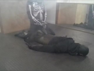 Skeleton Wearing A Wetsuit