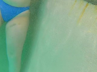 Thick PAWG Underwater Creepshot at Public Pool -NO SEX- ~A Velvet Short~