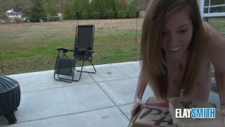 Complete Nude Public Dare Pizza Delivery Cam Girl Live Exhibitionist
