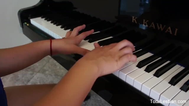 Brunette hottie gets her hairy pussy eaten by her piano teacher
