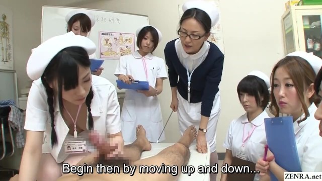 JAV nurses CFNM handjob blowjob demonstration Subtitled 9