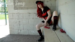 Public Masturbation Trailer For Retro Batwoman Cosplay