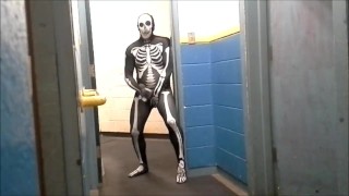 Spandex In The Gymnasium A Skeleton With A Hard On Jerks Off
