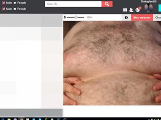 Big Fat Guy Plays With His Tits And Talks To You