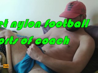 It Student Soccer Player Masturbate And Cum In A Nylon Shorts Of Coach