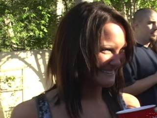 Screen Capture of Video Titled: College girl Daisy Marie goes slutty with her girlfriends at frat party