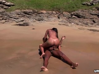 Fucking on the beach with_a black dude's rock hard_cock