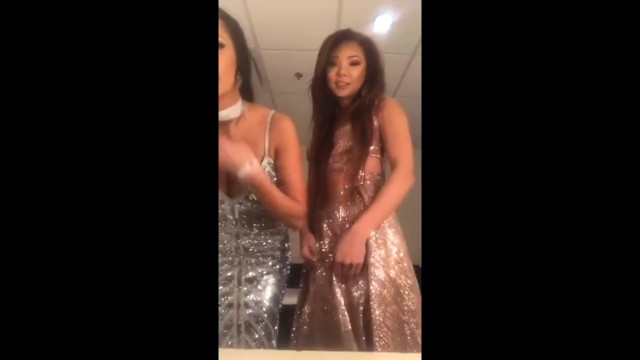 Ayumi Anime without panties in AVN award show dress - Ayumi Anime